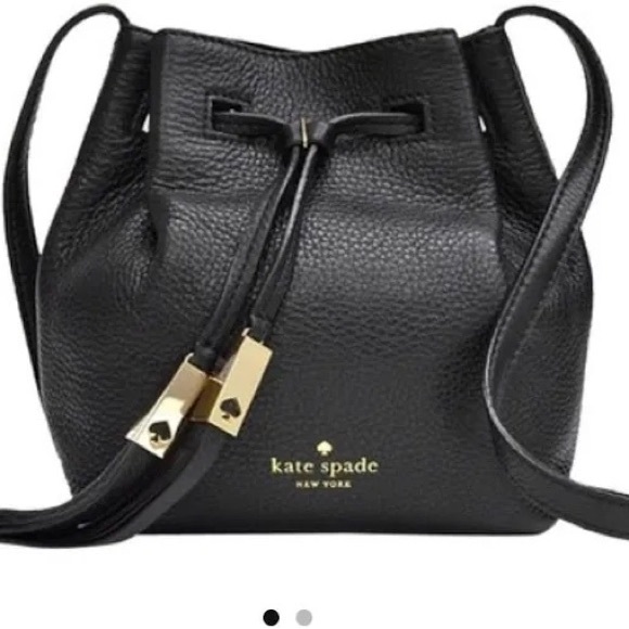 Kate spade black bucket purse with tassels - Picture 2 of 4